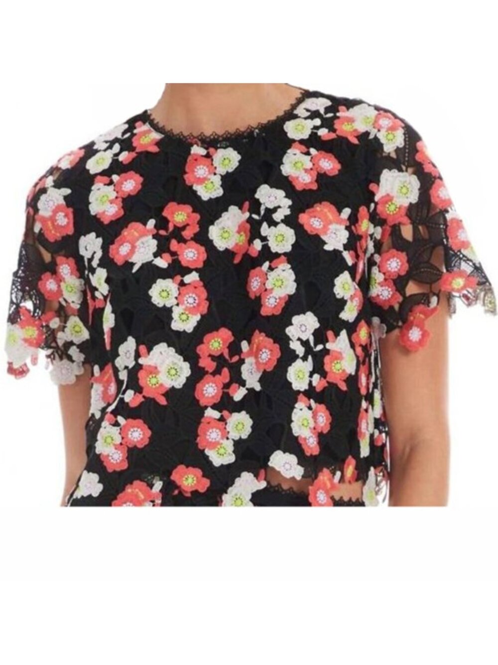 Allison New York Wren Top in Black Multi Size Small New